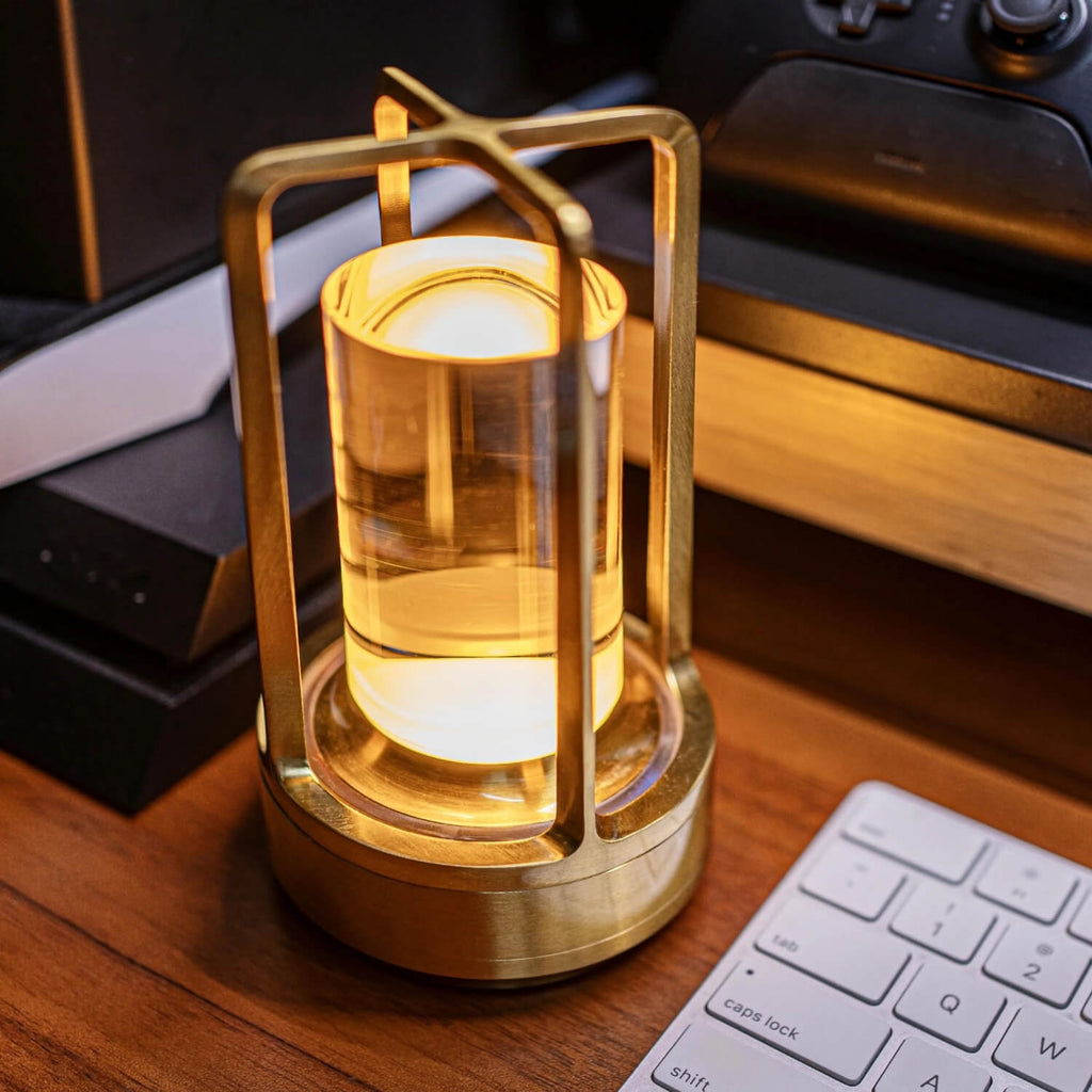 ELVA Draadloze Kristallen Lantaarn Lamp met Touch-Bediening en USB-Oplaadfunctie