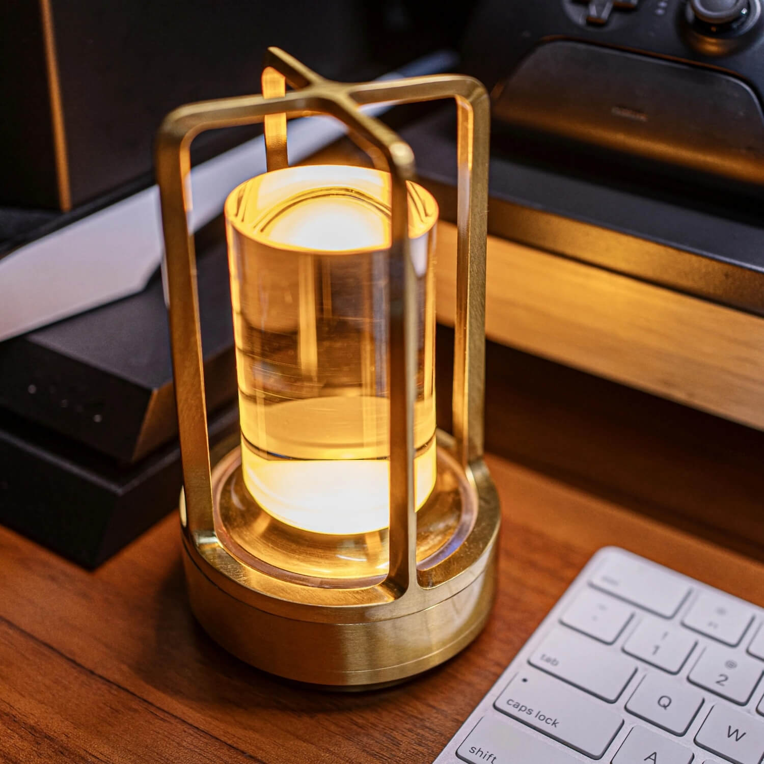 ELVA Draadloze Kristallen Lantaarn Lamp met Touch-Bediening en USB-Oplaadfunctie