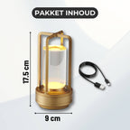 ELVA Draadloze Kristallen Lantaarn Lamp met Touch-Bediening en USB-Oplaadfunctie