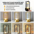 ELVA Draadloze Kristallen Lantaarn Lamp met Touch-Bediening en USB-Oplaadfunctie